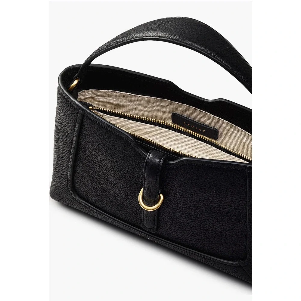 Radley London Hazelbury Park Satchel  Black Pebble Leather Satchel.